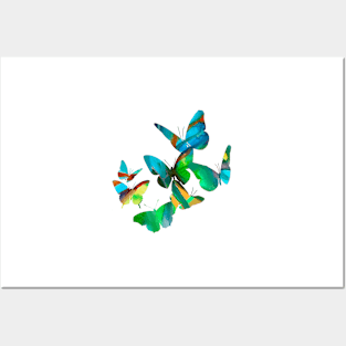 Green Butterflies Posters and Art